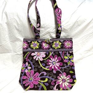 Vera Bradley Purple Punch Toggle Clasp Tote Bag